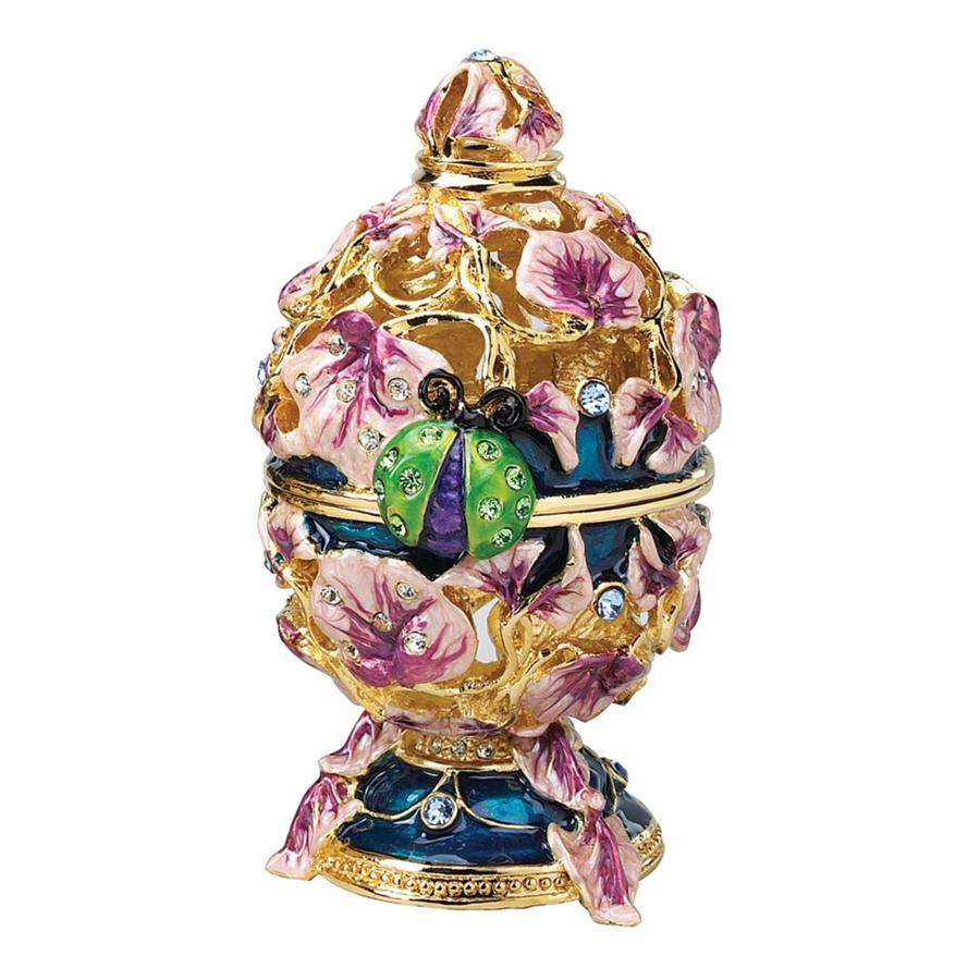 Royal Garden Romanov-Style Collectible Enameled Egg: Ladybug
