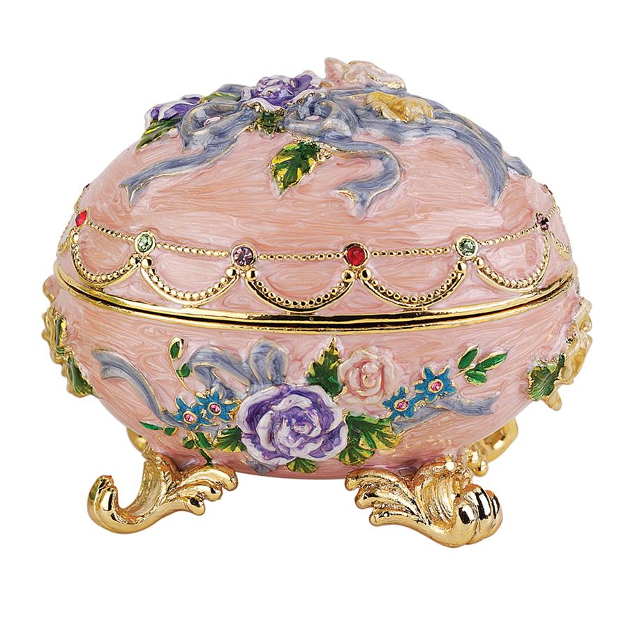 Renaissance Couleur Rose Romanov-Style Collectible Enameled Egg
