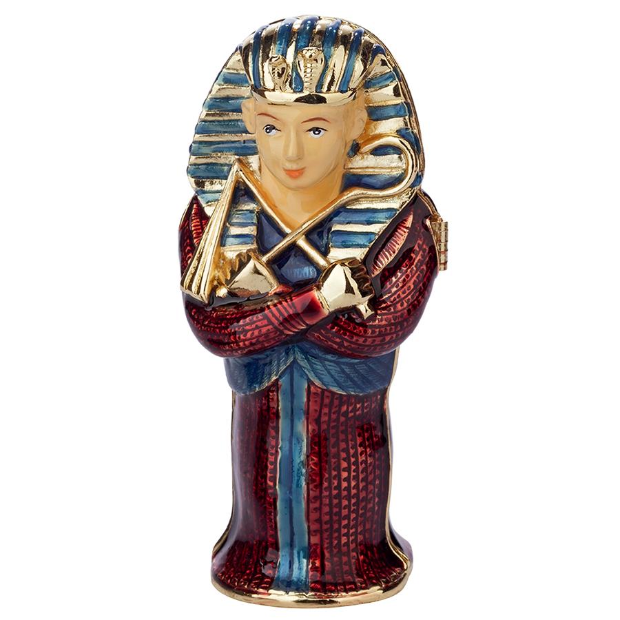 King Tut Egyptian Sarcophagus Collectible Enameled Trinket Box