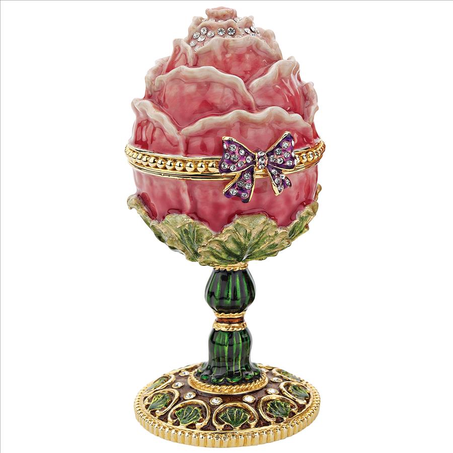 Gardens Treasures Romanov-Style Collectible Enameled Egg: Rose