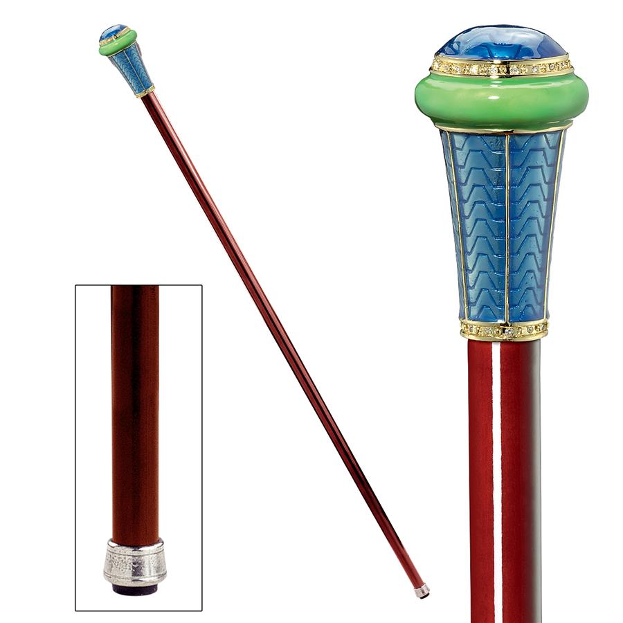 The Imperial Collection: Peacock's Tail Enameled Walking Stick