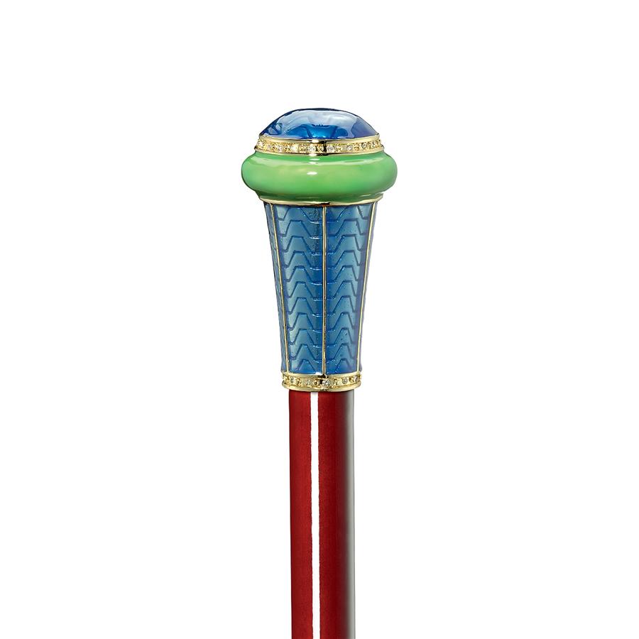 The Imperial Collection: Peacock's Tail Enameled Walking Stick