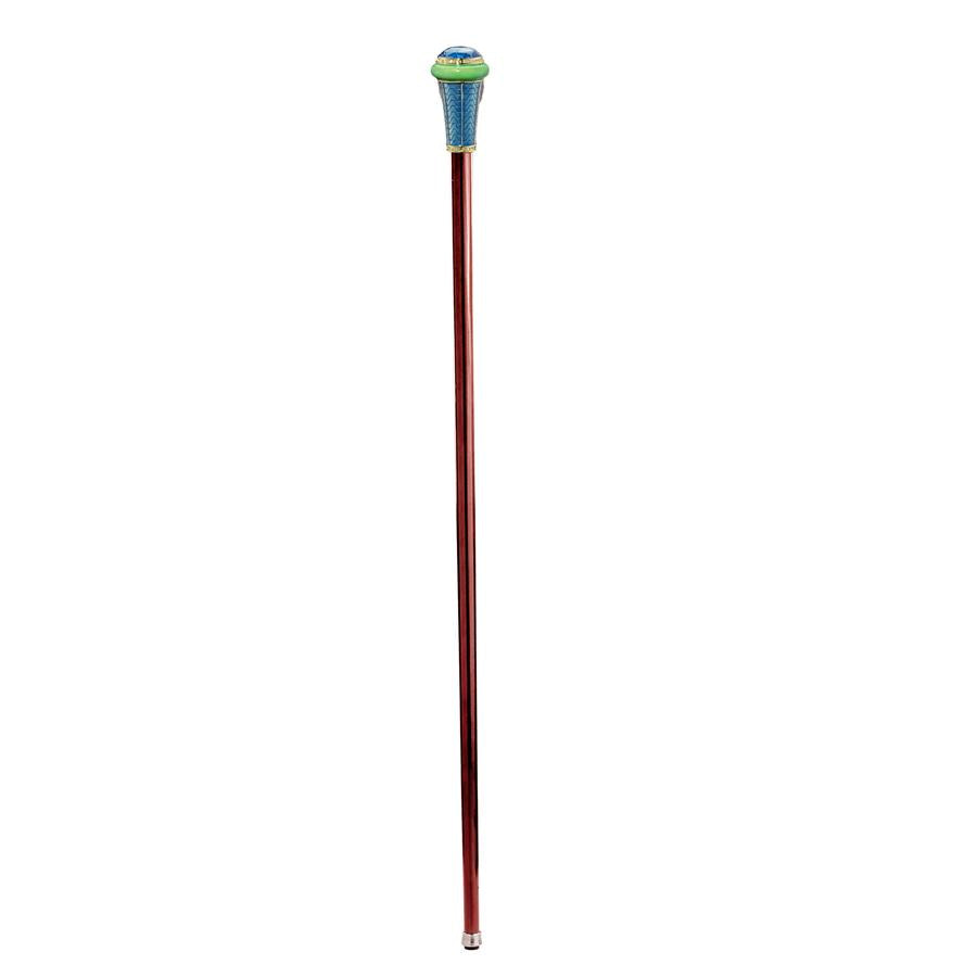 The Imperial Collection: Peacock's Tail Enameled Walking Stick