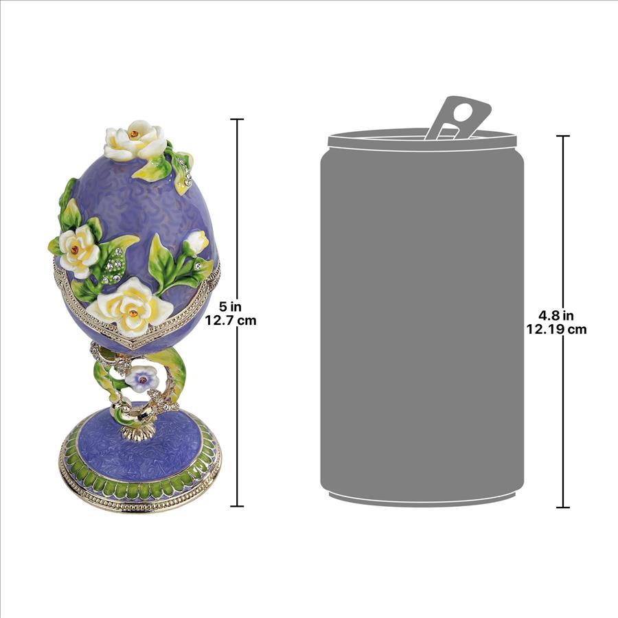 Spring Bouquet Romanov-Style Collectible Enameled Egg: Lavender