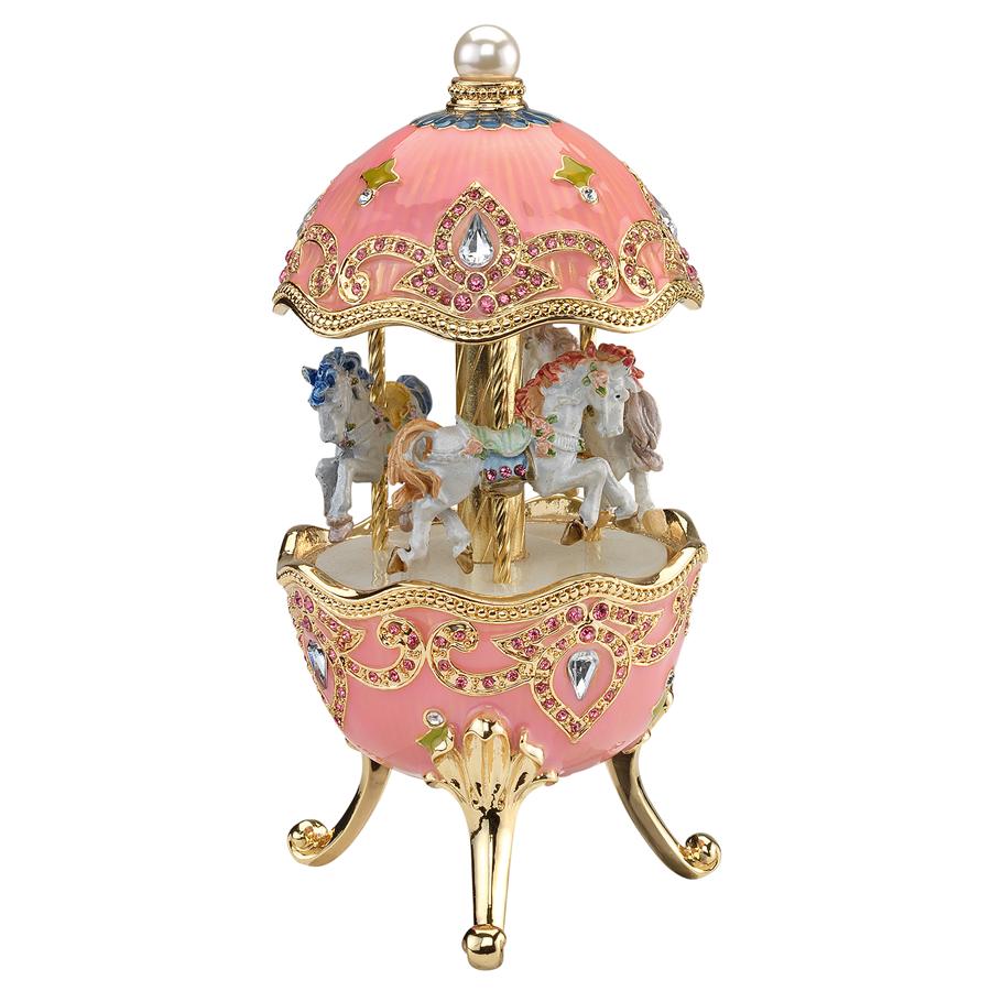 Horse Carousel Romanov-Style Collectible Musical Enameled Egg