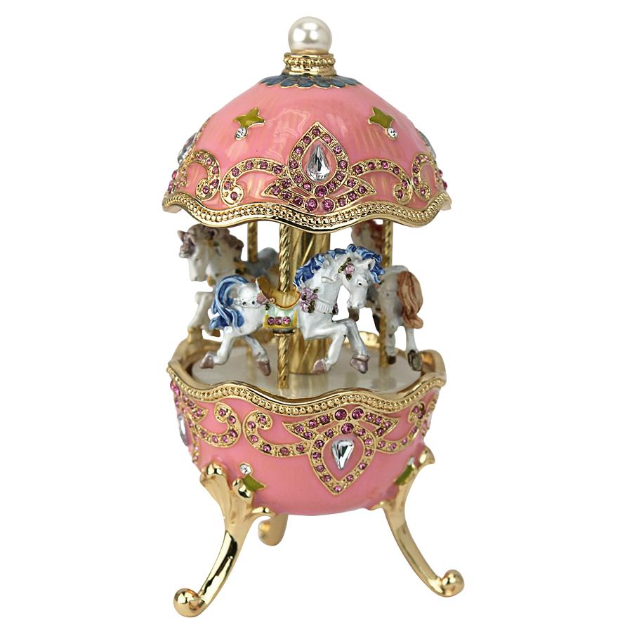 Horse Carousel Romanov-Style Collectible Musical Enameled Egg