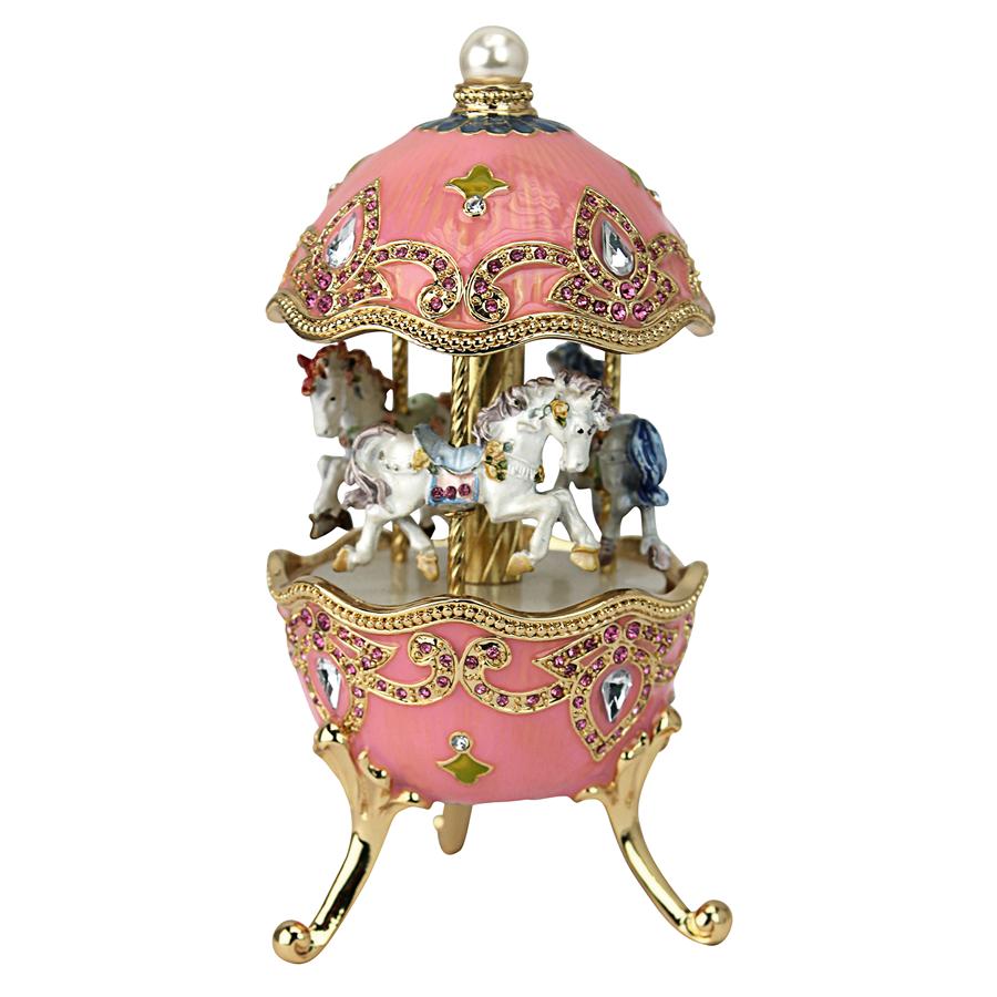 Horse Carousel Romanov-Style Collectible Musical Enameled Egg