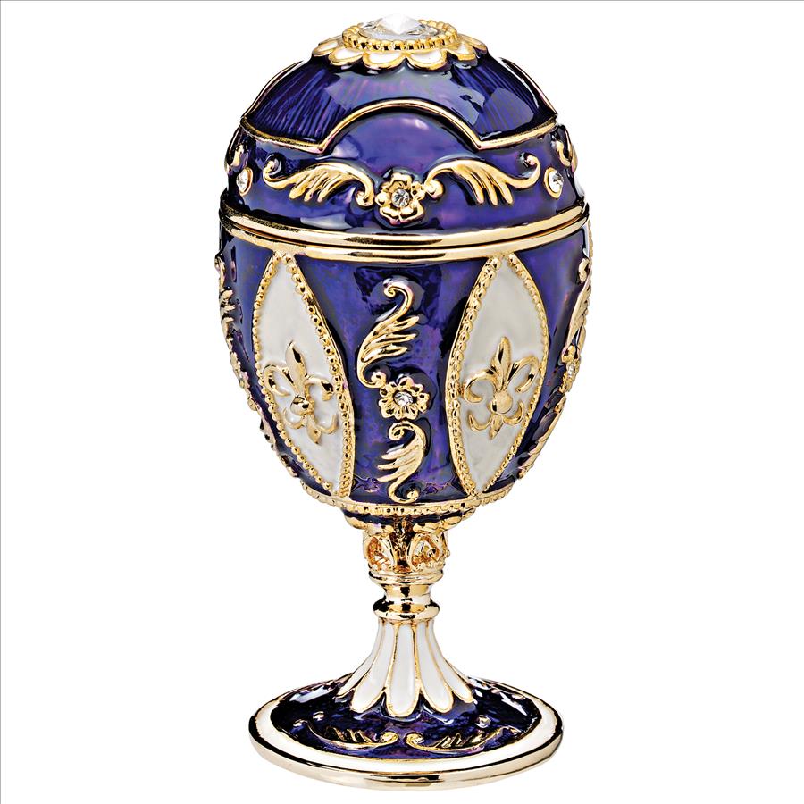 Royal French Pourpre Romanov-Style Collectible Enameled Egg