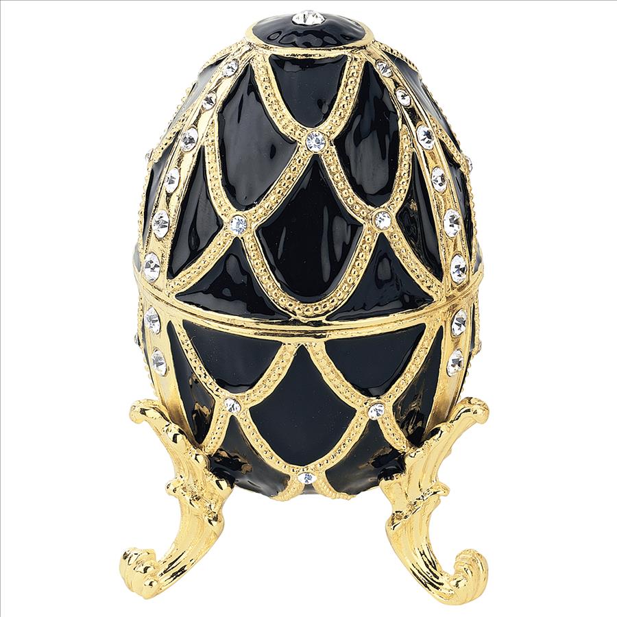 Golden Trellis Romanov-Style Collectible Enameled Egg: Ebene