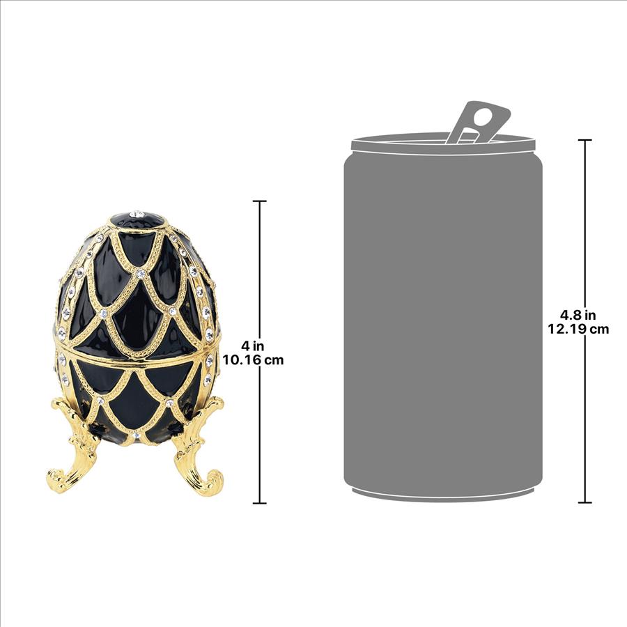 Golden Trellis Romanov-Style Collectible Enameled Egg: Ebene