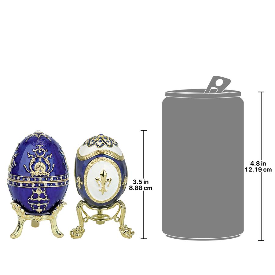 Peterhof Palace Romanov-Style Collectible Enameled Eggs: Set of Two