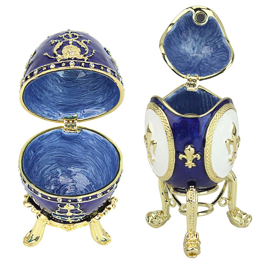 Peterhof Palace Romanov-Style Collectible Enameled Eggs: Set of Two