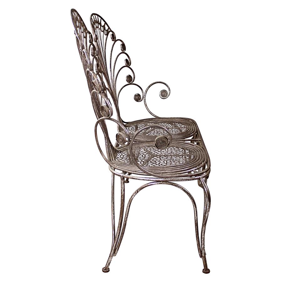 Grand Peacock Metal Garden Loveseat Bench