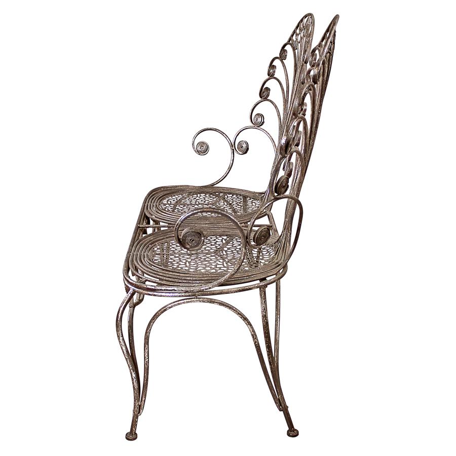 Grand Peacock Metal Garden Loveseat Bench