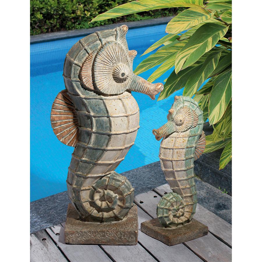 Sea Biscuit Seahorse Marine Fish Family Statue Collection: Set