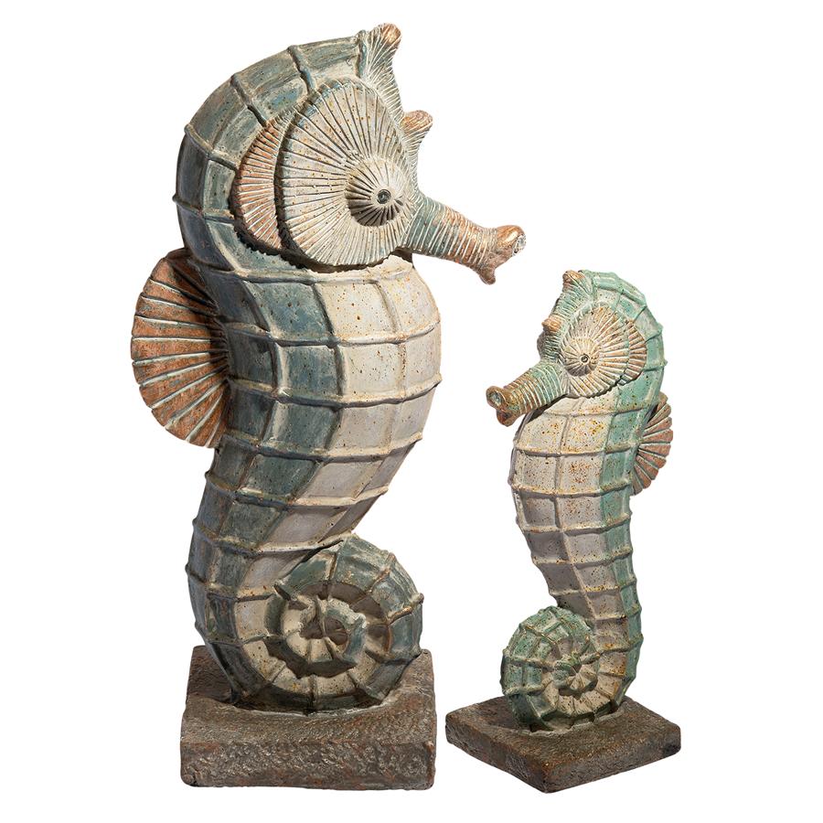 Sea Biscuit Seahorse Marine Fish Family Statue Collection: Set