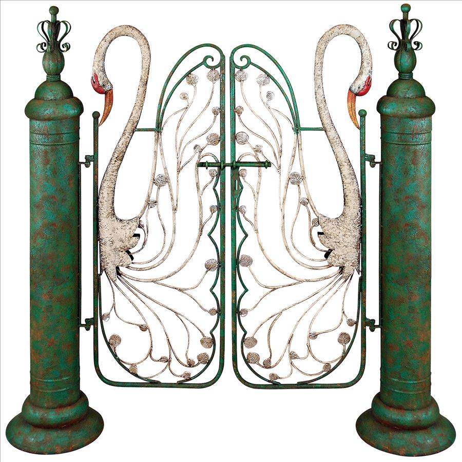 Swan Serenade Entryway Metal Garden Gate