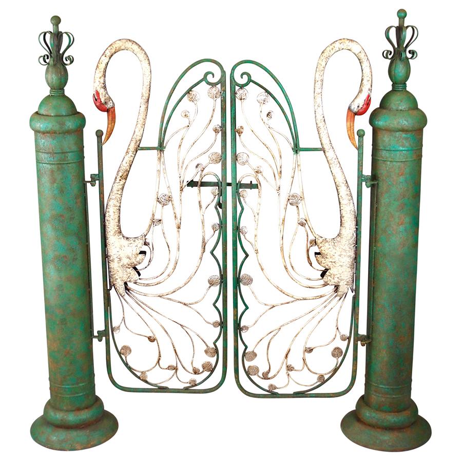 Swan Serenade Entryway Metal Garden Gate