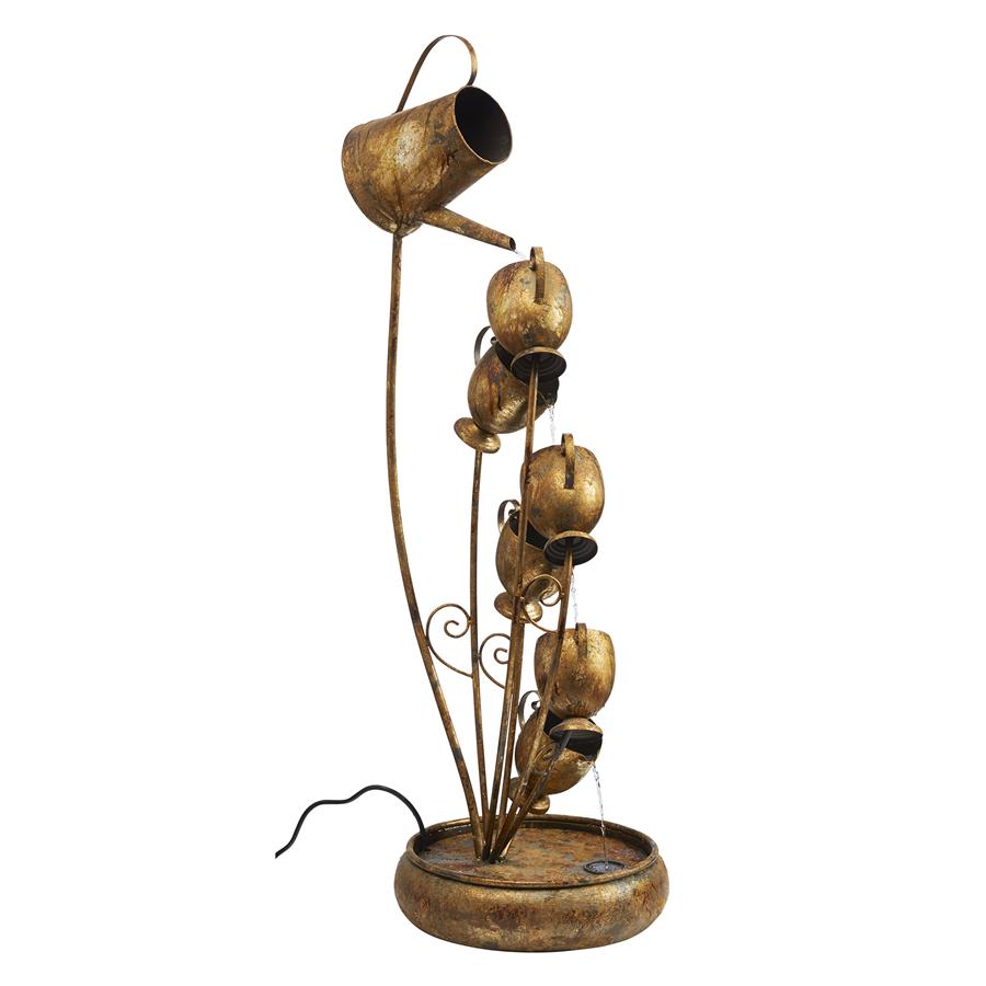 Garden Tea Party Cascading Metal Sculptural Fountain