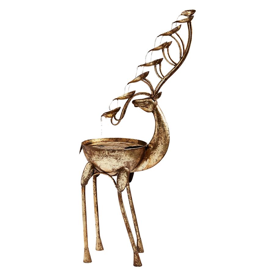 Deer Antler Falls Cascading Metal Sculptural Fountain