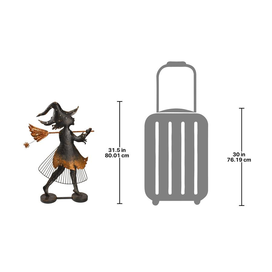 Bewitched Blaise Metal Silhouette Witch Statue