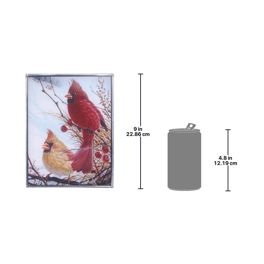 Windy Cardinal Birds Art Glass