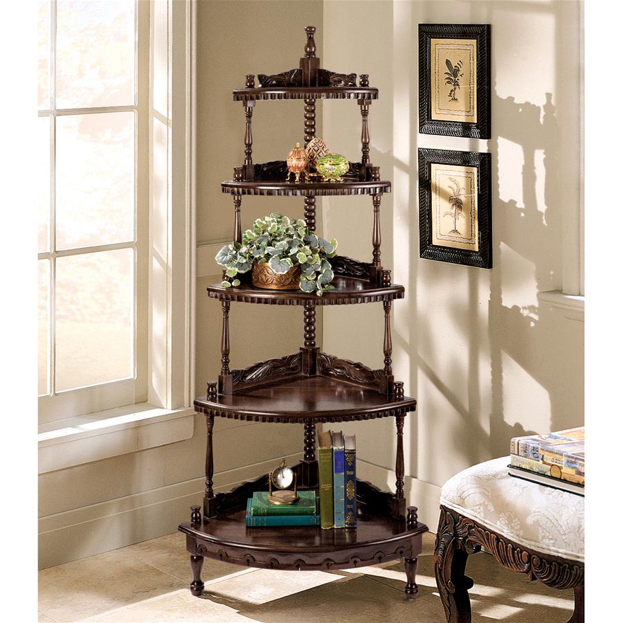 Five-Tiered Edwardian Corner Shelf