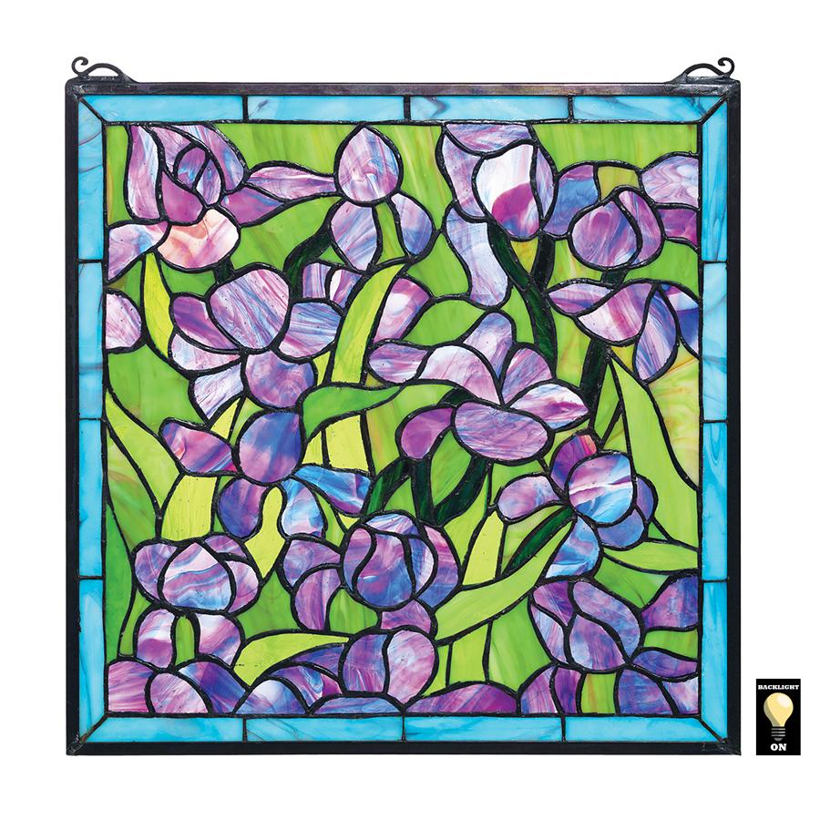 Saint-Remy Irises Stained Glass Window