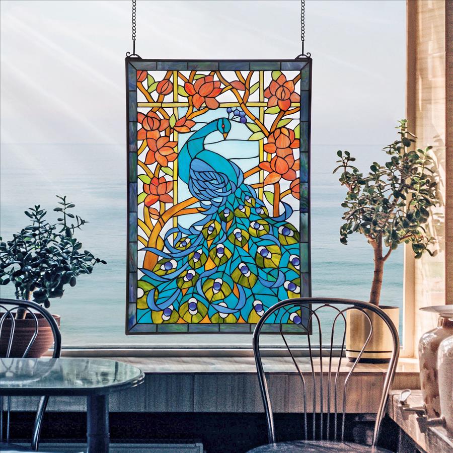 Peacock's Paradise Stained Glass Window