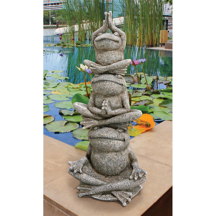 Tower of Frog Power Garden Statue