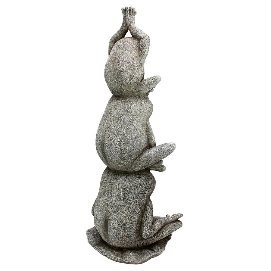 Tower of Frog Power Garden Statue