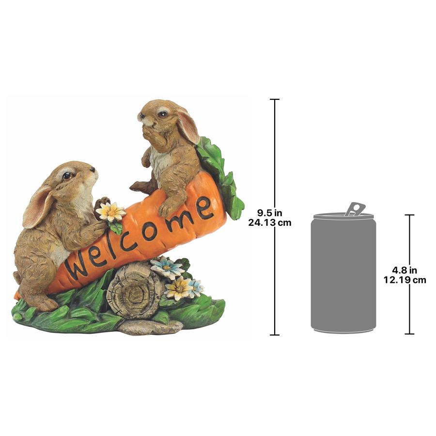 Bunny Bunch Welcome Sign Statue