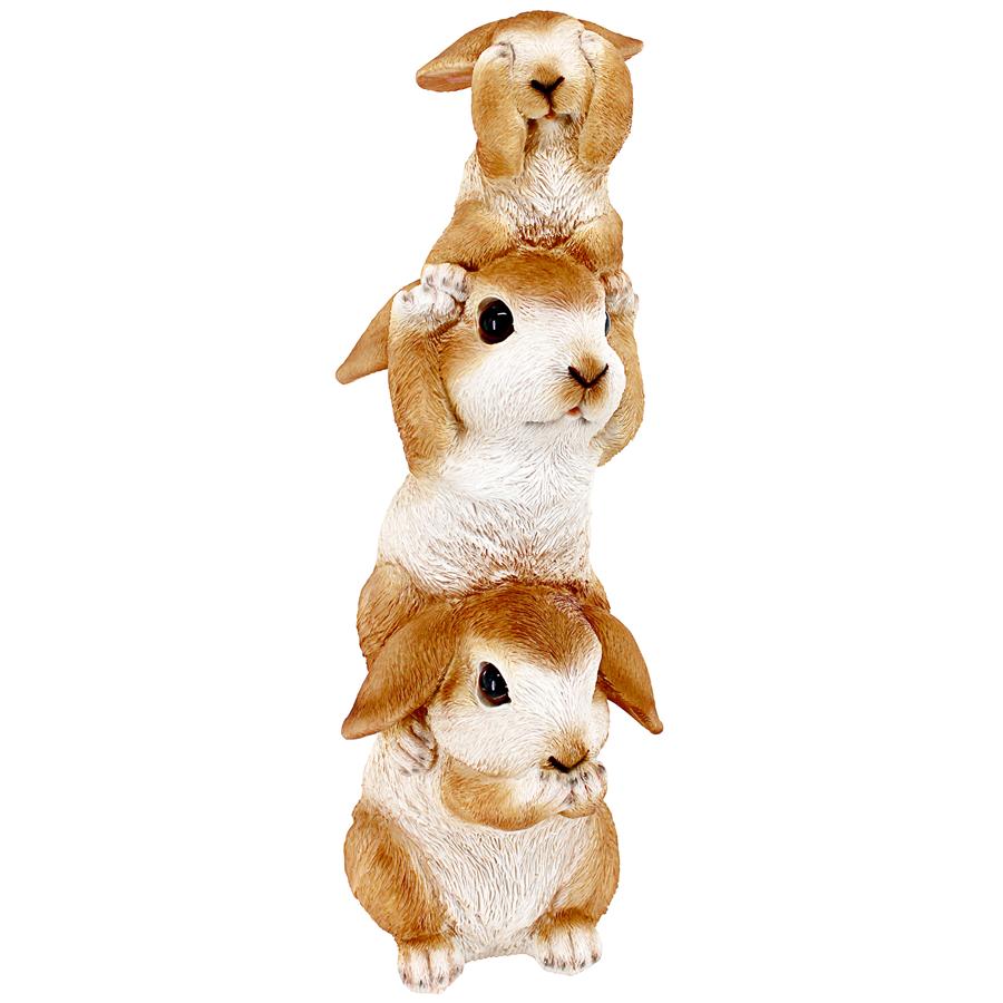 See, Hear, Speak No Evil Bunny Rabbits Statue