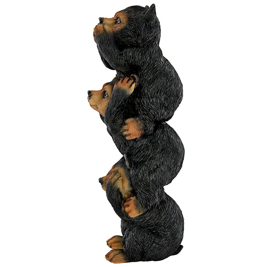 Backwoods Troublemakers Speak, Hear, See No Evil Black Bear Statue