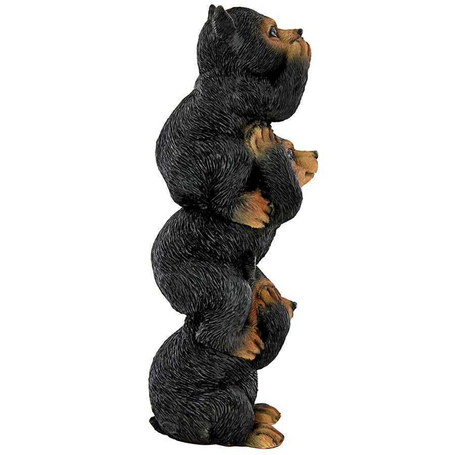 Backwoods Troublemakers Speak, Hear, See No Evil Black Bear Statue