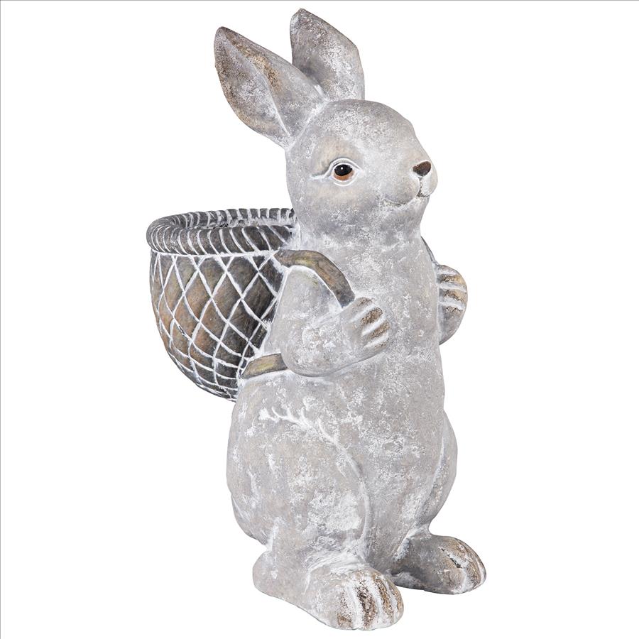 Bunny with Basket Bearing Gifts Easter Rabbit Statue