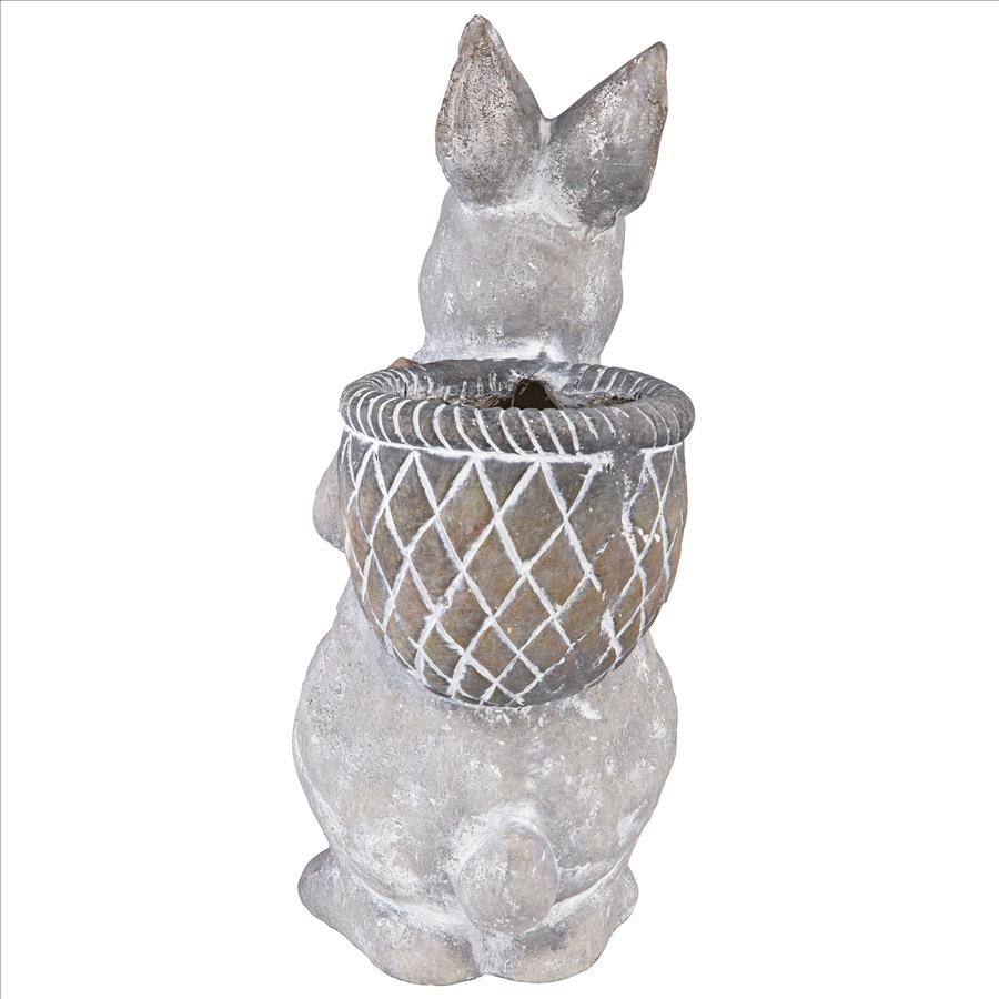 Bunny with Basket Bearing Gifts Easter Rabbit Statue