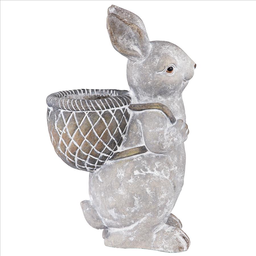 Bunny with Basket Bearing Gifts Easter Rabbit Statue