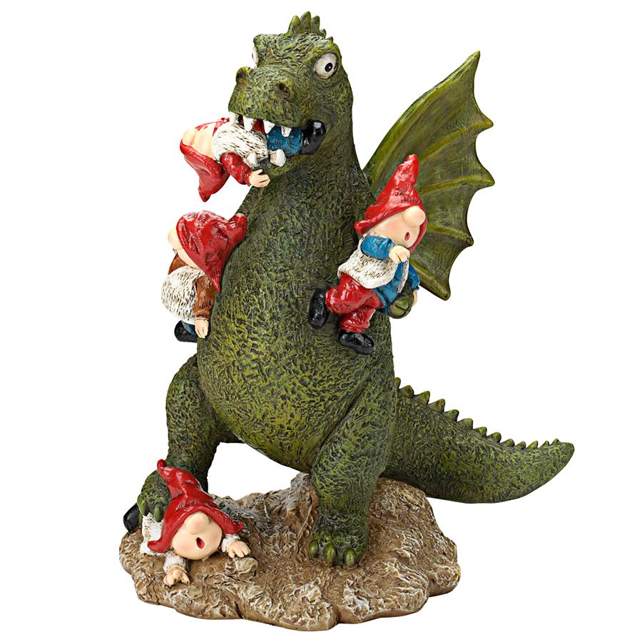 Dragon's Gonna Get Ya! Garden Gnome Apocalypse Statue