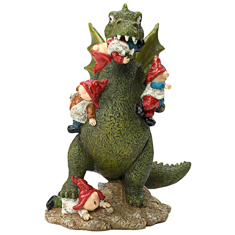 Dragon's Gonna Get Ya! Garden Gnome Apocalypse Statue