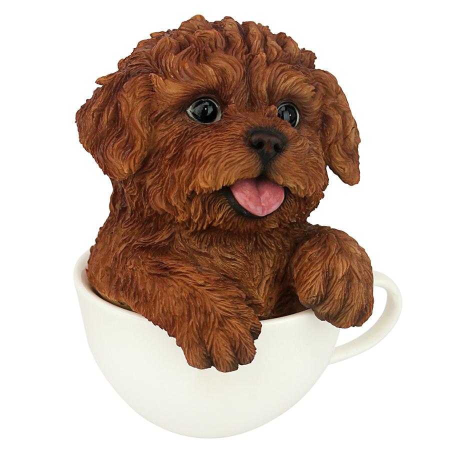 Puppuccino Puppy Collectible Dog Statue: Red Poodle