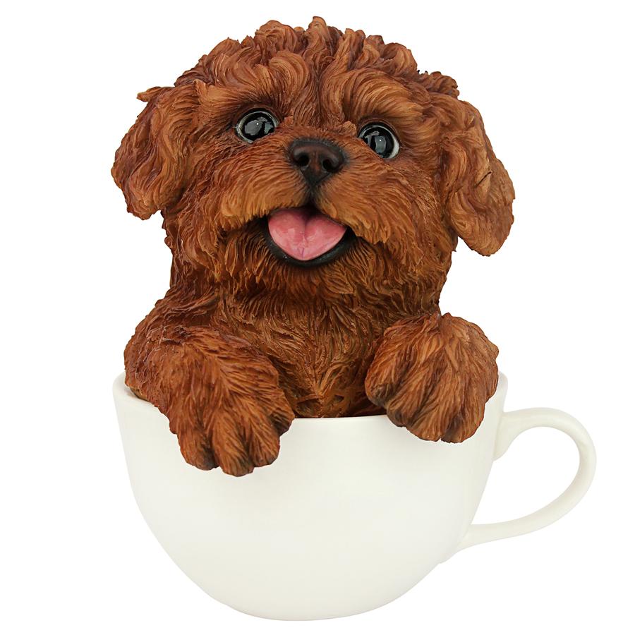 Puppuccino Puppy Collectible Dog Statue: Red Poodle