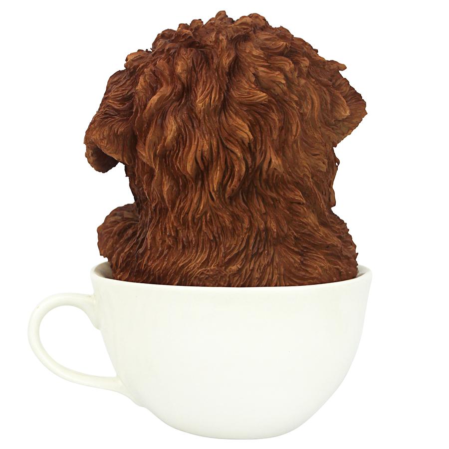 Puppuccino Puppy Collectible Dog Statue: Red Poodle