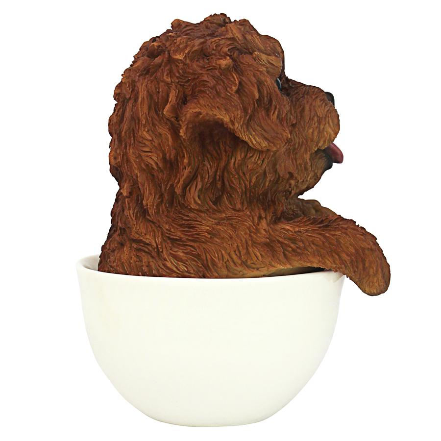 Puppuccino Puppy Collectible Dog Statue: Red Poodle