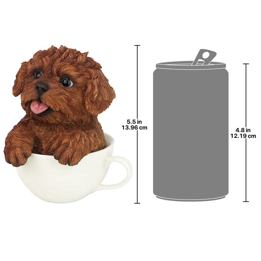 Puppuccino Puppy Collectible Dog Statue: Red Poodle