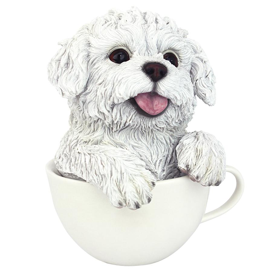 Puppuccino Puppy Collectible Dog Statue: White Maltese