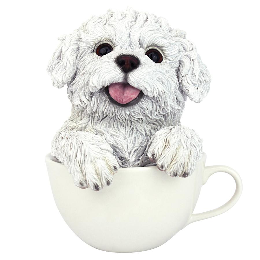 Puppuccino Puppy Collectible Dog Statue: White Maltese