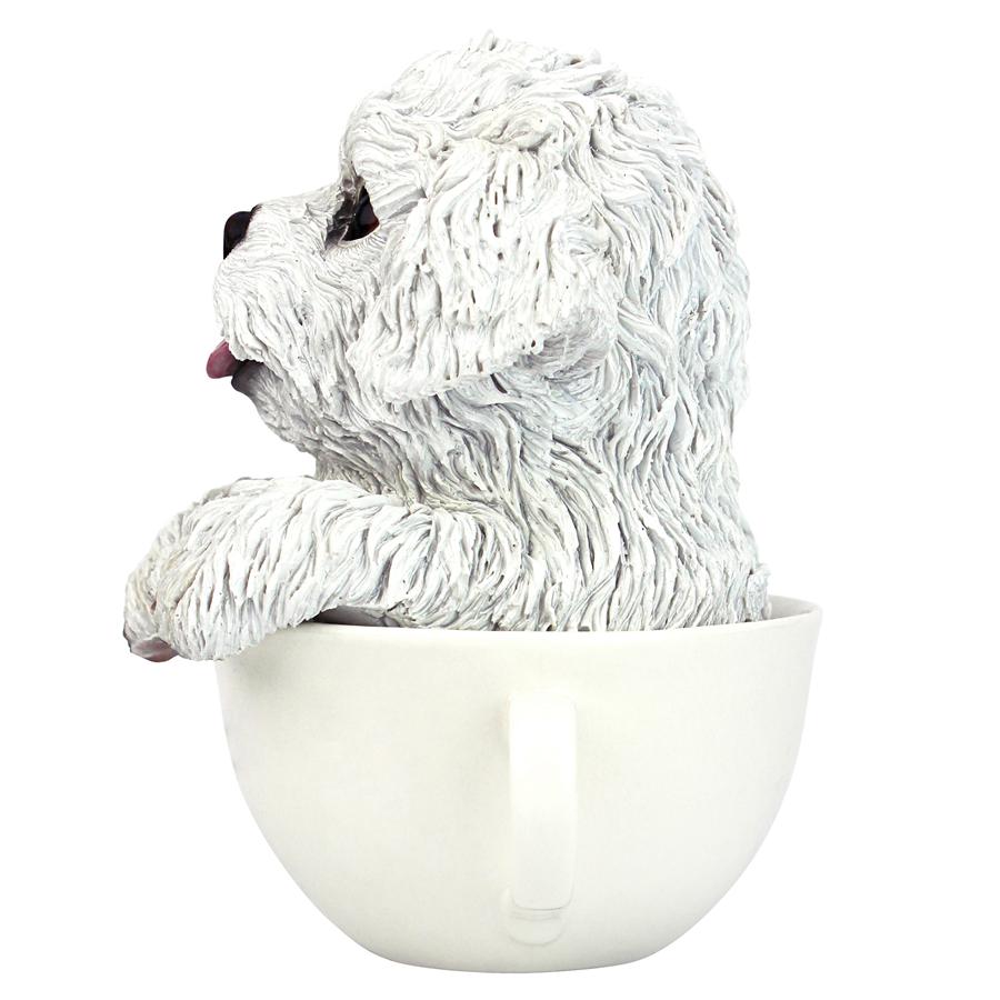 Puppuccino Puppy Collectible Dog Statue: White Maltese