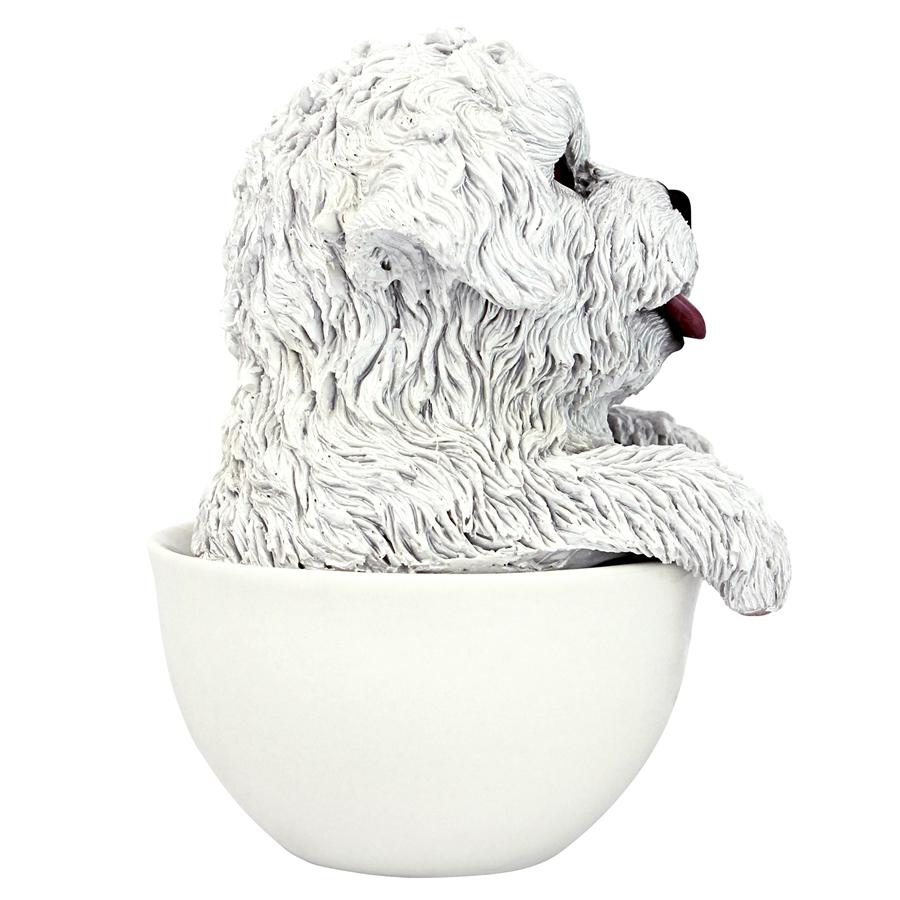 Puppuccino Puppy Collectible Dog Statue: White Maltese