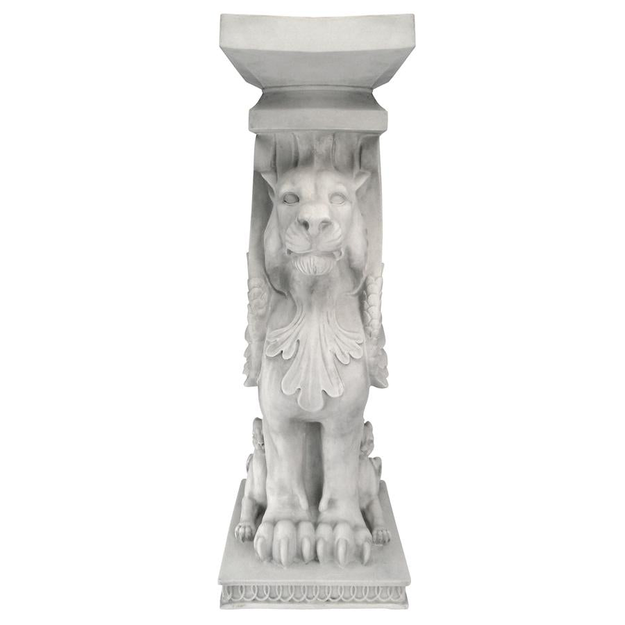 Trapezophoron Sculptural Winged Lion Pedestal: Each